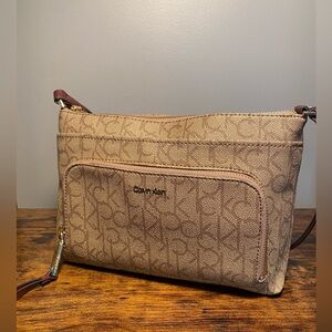 Calvin Klein Lily Crossbody with Maroon Straps